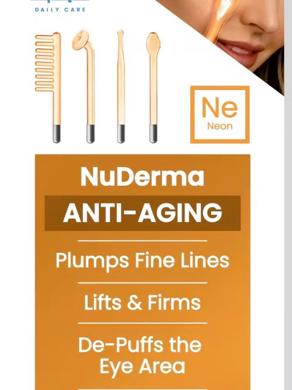 NWT Pure Daily Care NuDerma Neon Derma Wand Set - neon Applicators - Picture 2 of 3